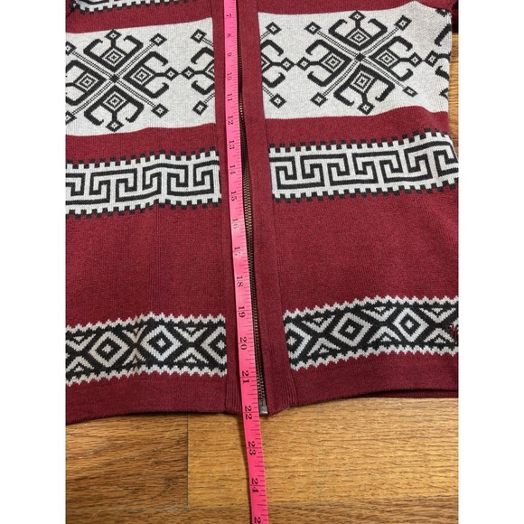 Woolrich Aztec Southwest Seneca Cardigan Sweater Women's Size Small Red Full Zip - Picture 6 of 7